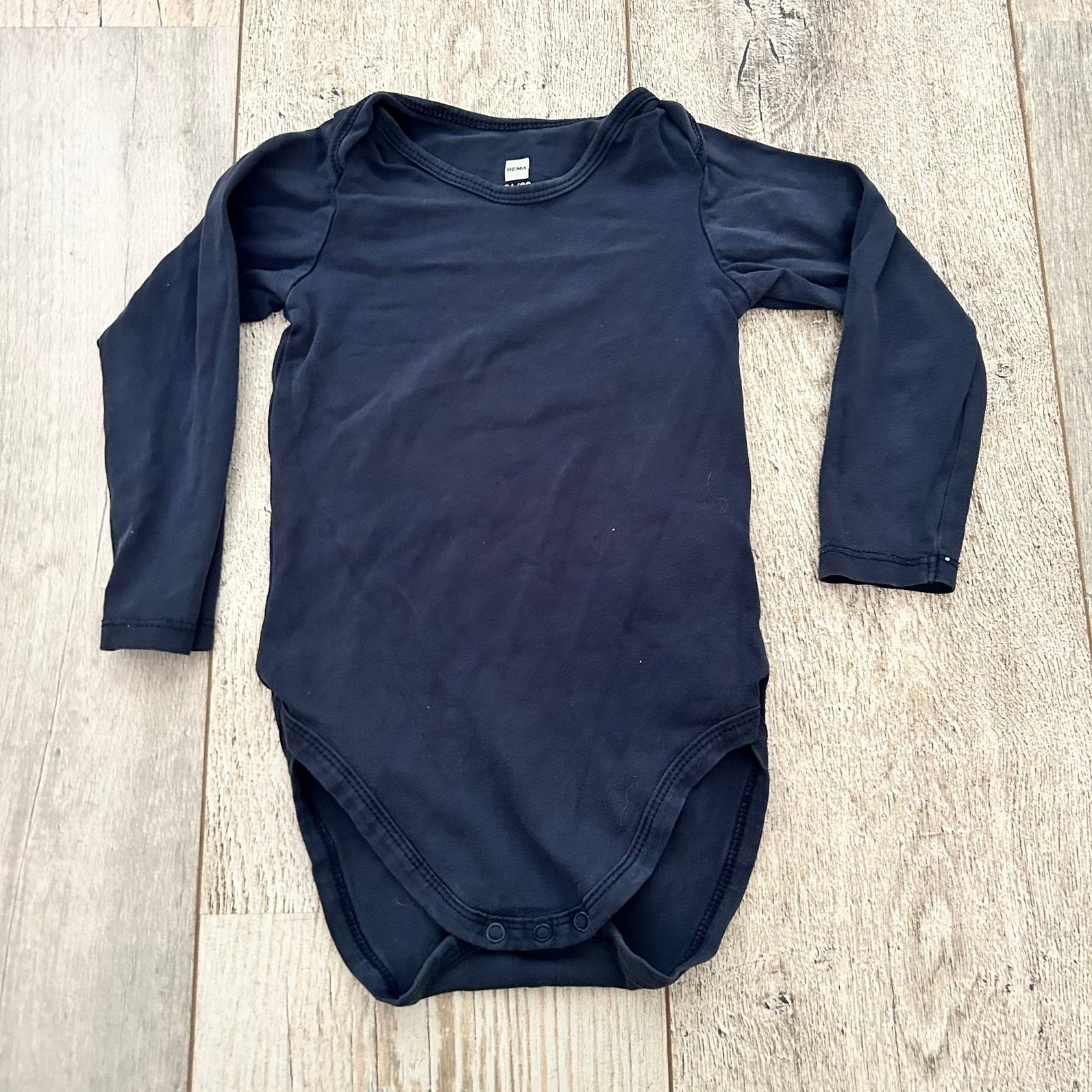 HEMA romper lange mouw donkerblauw – Maat 86/92, Kinderen en Baby's, Ophalen of Verzenden, Gebruikt, Jongetje of Meisje, Nacht- of Onderkleding