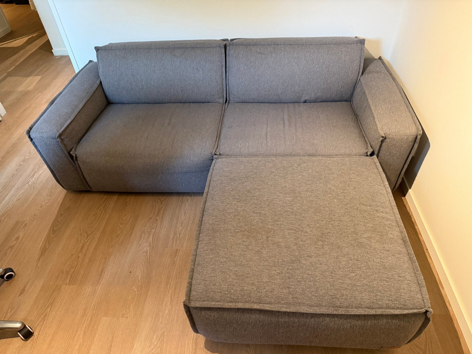 Umix 3-zitsbank met hocker – Leen Bakker, Ophalen, Zo goed als nieuw, 75 tot 100 cm, 200 tot 250 cm