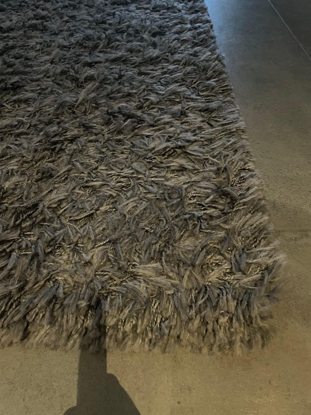 Grijs hoogpolig vloerkleed - 165x235 cm, Ophalen, 150 tot 200 cm, 200 cm of meer, Zo goed als nieuw