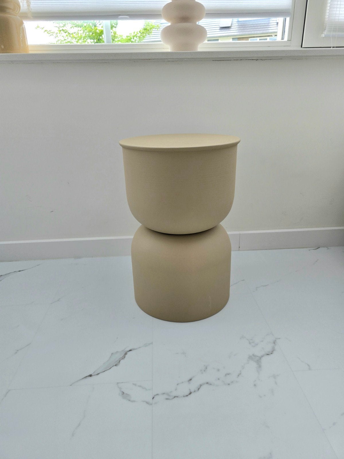 Bijzettafel taupe, Ophalen, Zo goed als nieuw, Overige typen