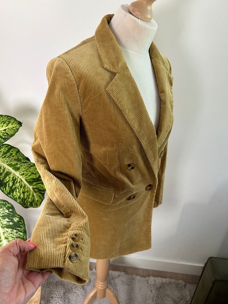 King Louie maat 40 Retro corduroy blazer colbert 3522, Kleding | Dames, Maat 38/40 (M), Geel, Ophalen of Verzenden, Zo goed als nieuw