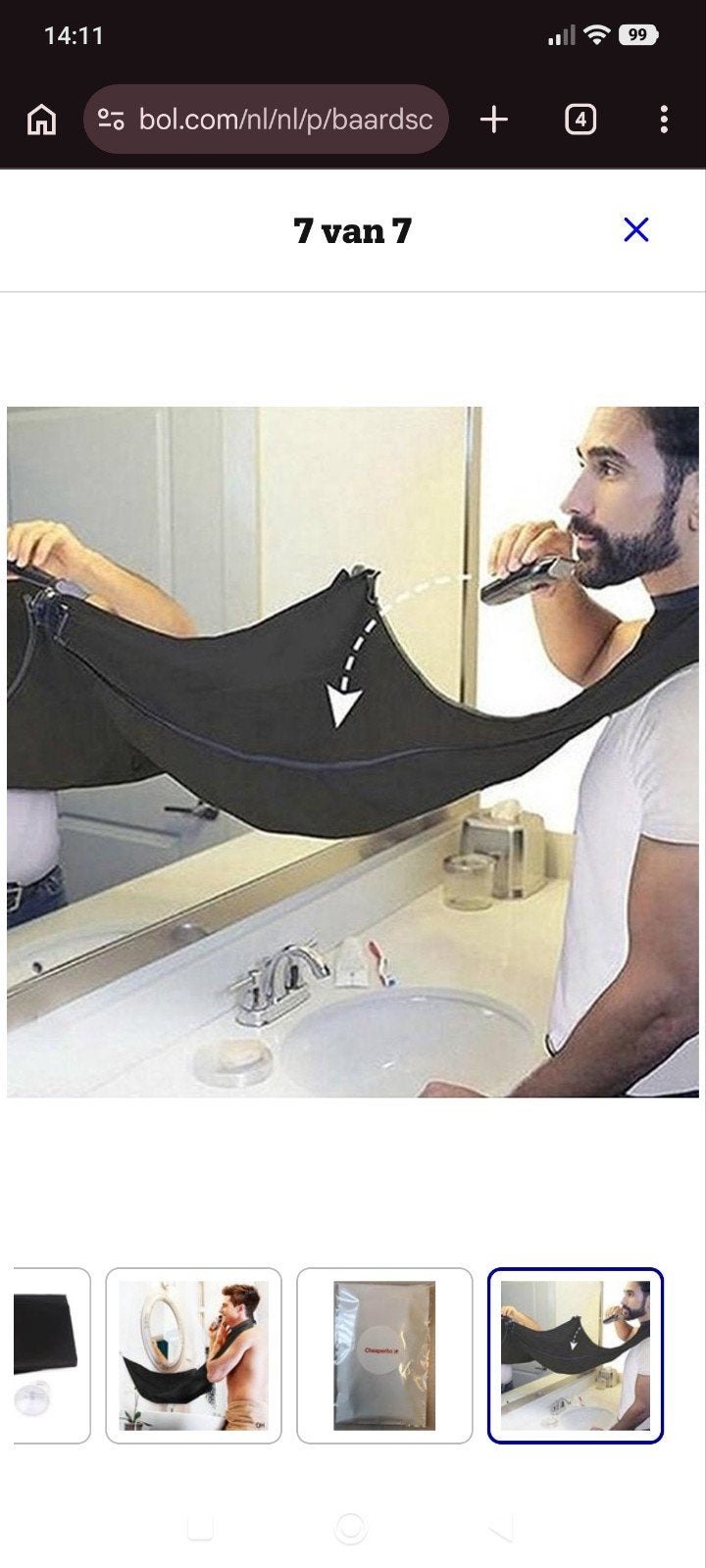 Baardschort - Baard opvangdoek - Baardtrimmer schort, Ophalen of Verzenden, Nieuw, Overige typen