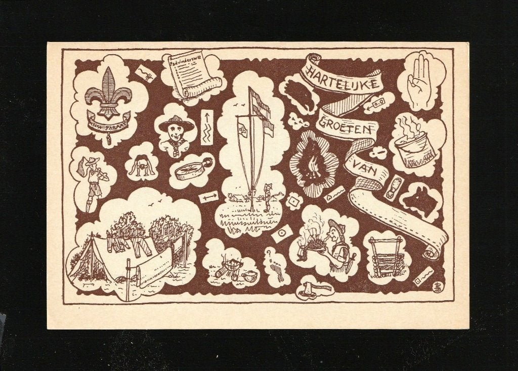 Scouting/Padvinderij Serie 5 uitg Brouwer & Co Delft U24, Ophalen of Verzenden, 1940 tot 1960, Ongelopen