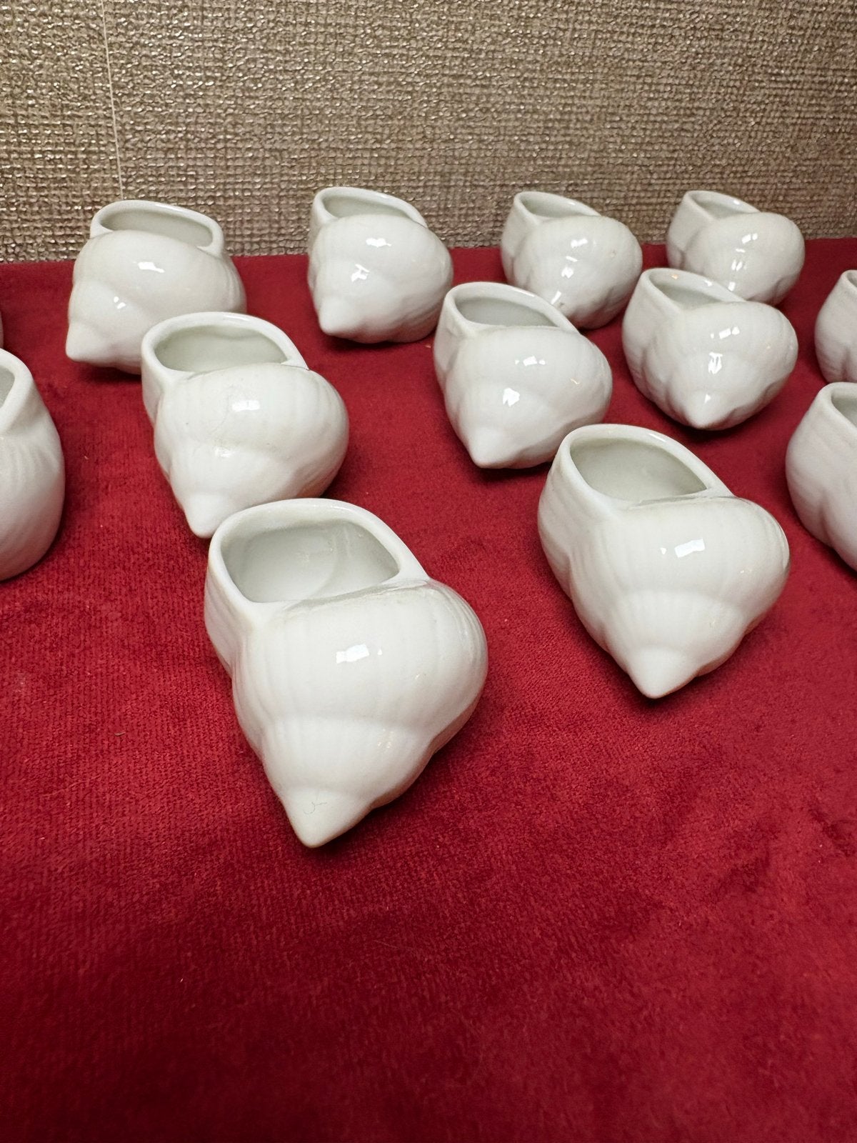 Set van 13 vintage escargot-cups van wit porselein, Ophalen of Verzenden