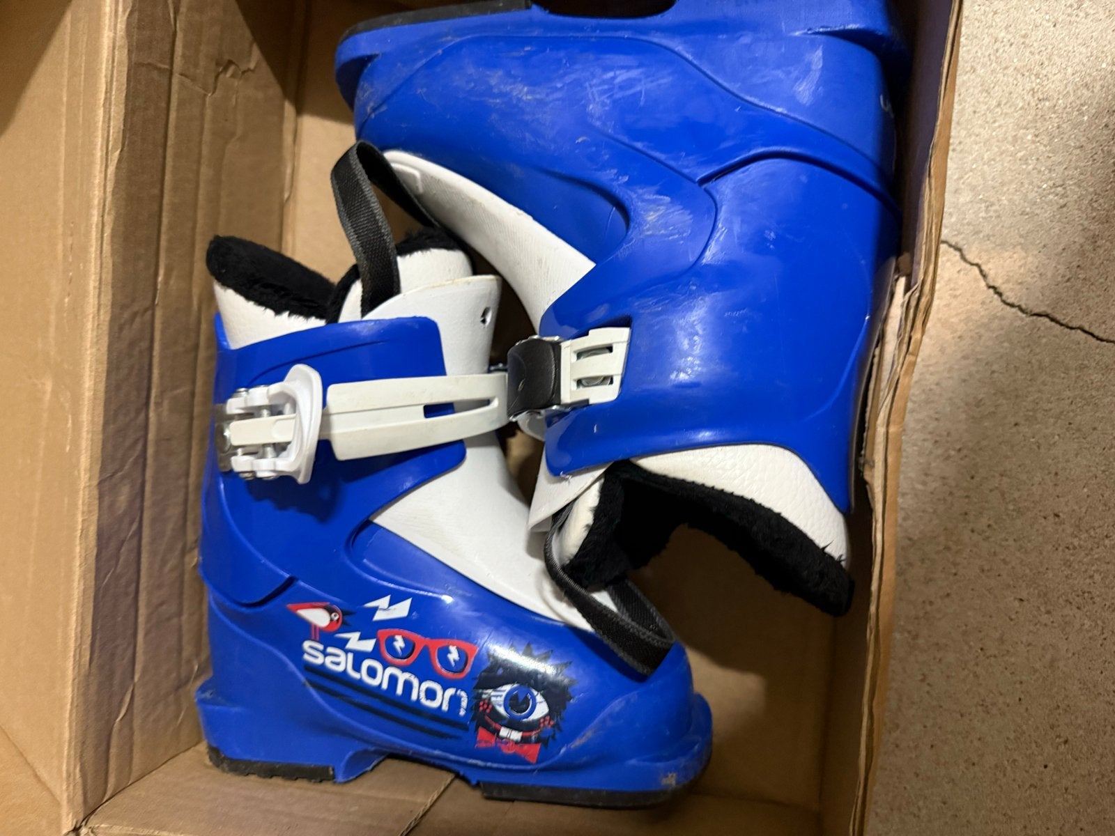 Salomon skischoenen, blauw, maat 16, Sport en Fitness, Skiën en Langlaufen, Gebruikt, Schoenen, Skiën, Salomon