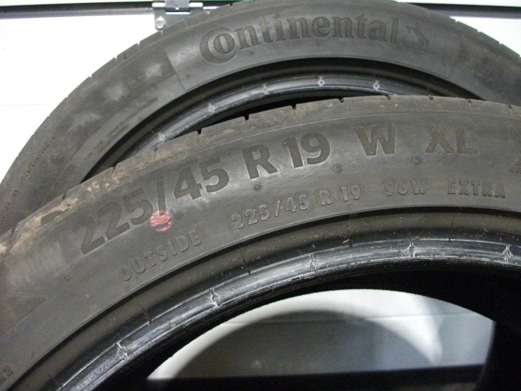 4 x 225/45 19" continental/falken zomerbanden 4 x 6/6.5mm!, Gebruikt, Banden en Velgen, Nvt, Personenwagen
