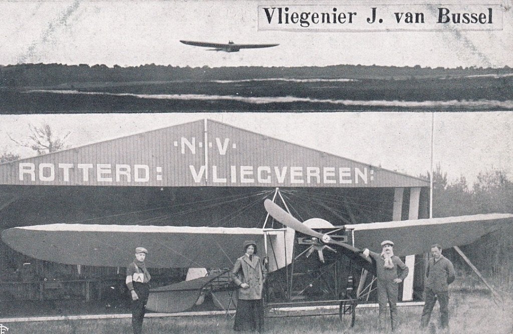 735V Rotterd. Vliegvereen. vliegtuig J.van Bussel luchtvaart, Ophalen of Verzenden, Voor 1920, Ongelopen, Zuid-Holland