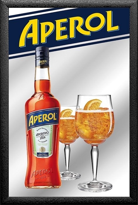 Aperol Spritz bottle reclame spiegel wanddeco decoratie
