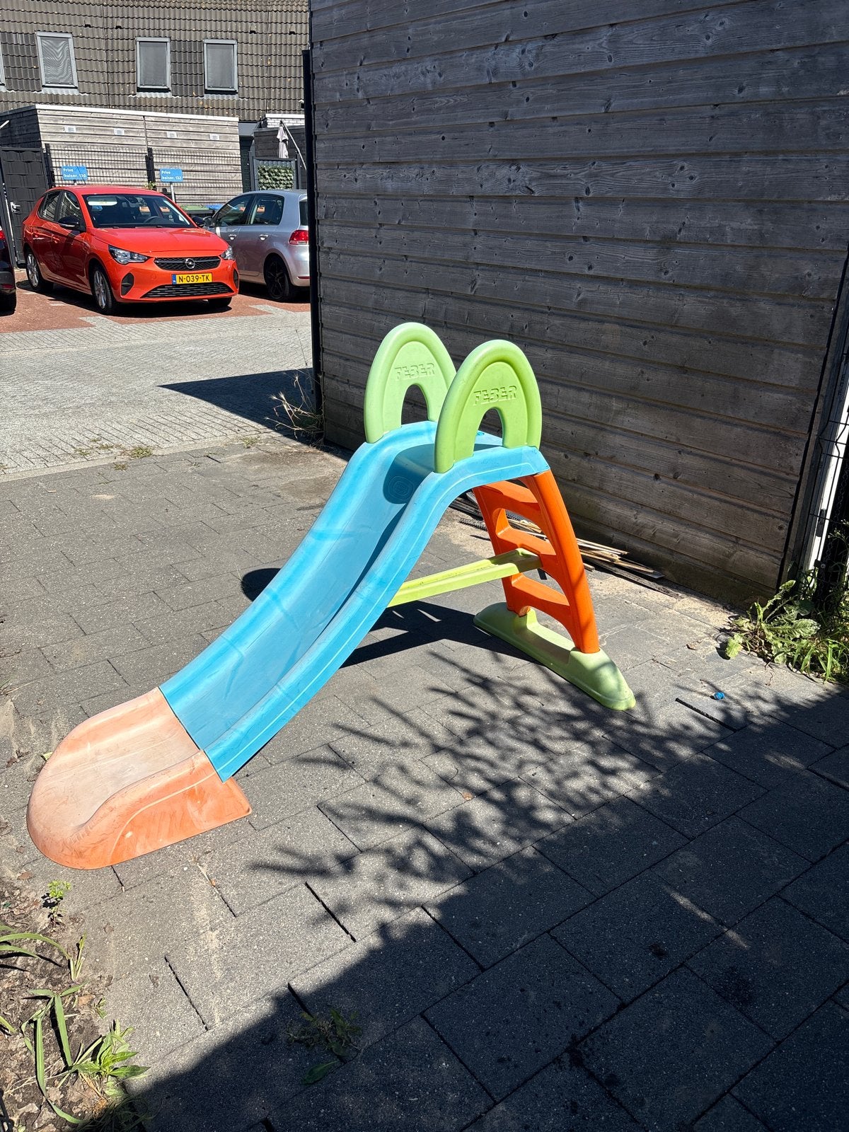 Feber glijbaan, Ophalen, Gebruikt, Glijbaan
