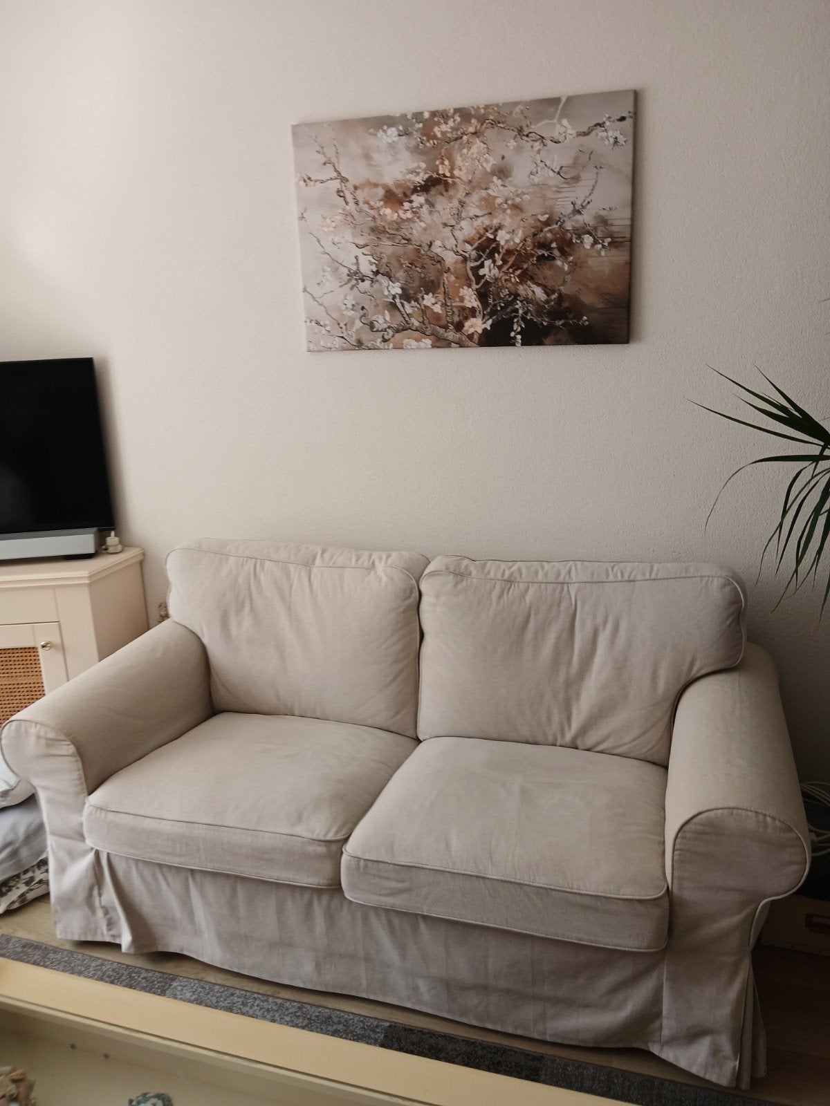 tk.2zitsbank met 2xfautuil beige van ikea tullsta en ektorp., Ophalen, Gebruikt, Tweepersoons, 150 tot 200 cm