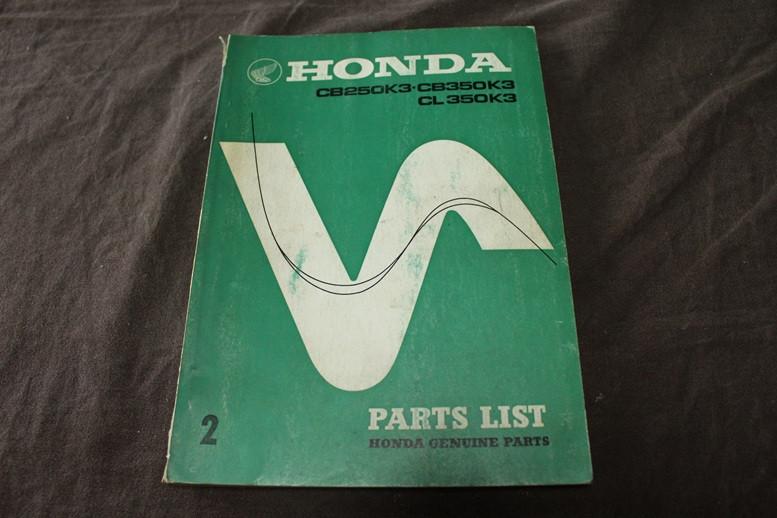 HONDA CB250 K3 CB350 CL350 K3 1971 parts list CB 250 CL 350, Motoren, Ophalen of Verzenden, Honda