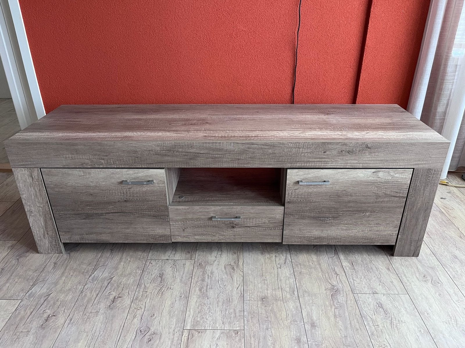 Modern TV-meubel met opbergruimte, Ophalen, Gebruikt, 100 tot 150 cm, Minder dan 100 cm