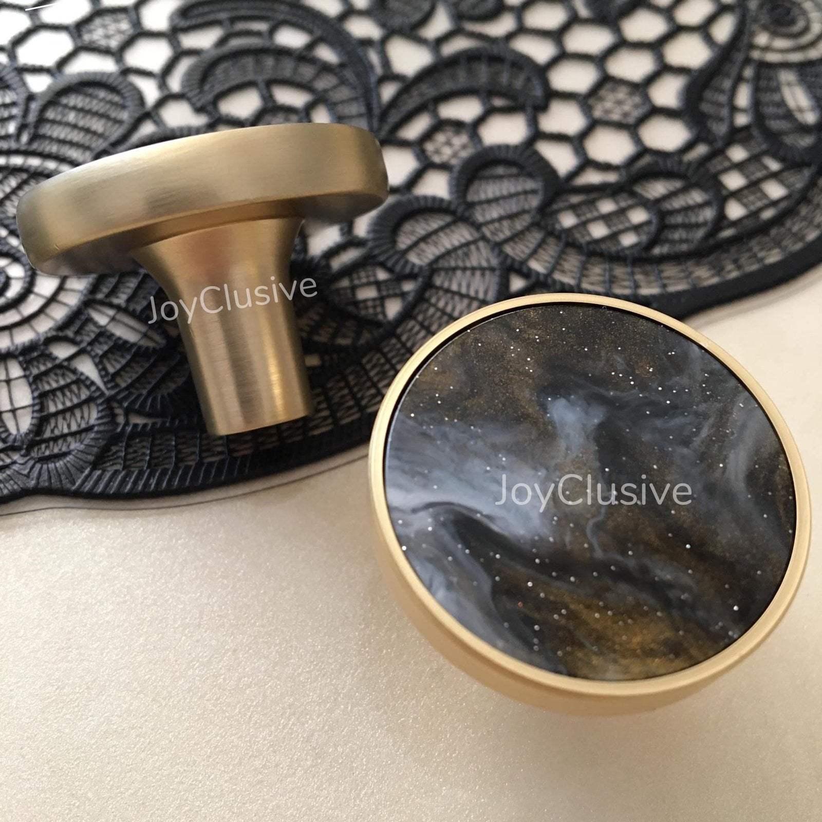 Dromerig Marmer kastknop/wandhaak - Epoxy in Gouden Case, Almere, JoyClusive, Nieuw, Ophalen of Verzenden