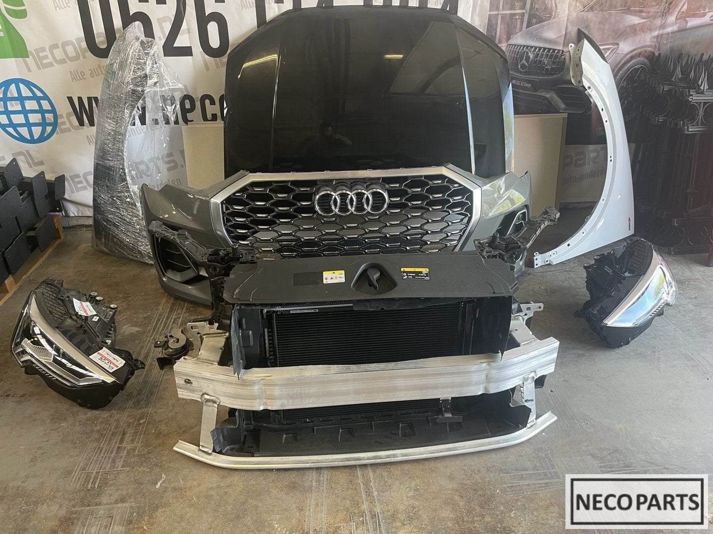 AUDI Q3 83A VOORKOP S LINE BUMPER MOTORKAP KOELERPAKKET, Gebruikt, -, Achter, -