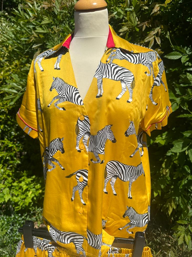 Chelsea Peers satijnen pyjama set met zebra print, Ophalen of Verzenden, Nieuw, Maat 36 (S)