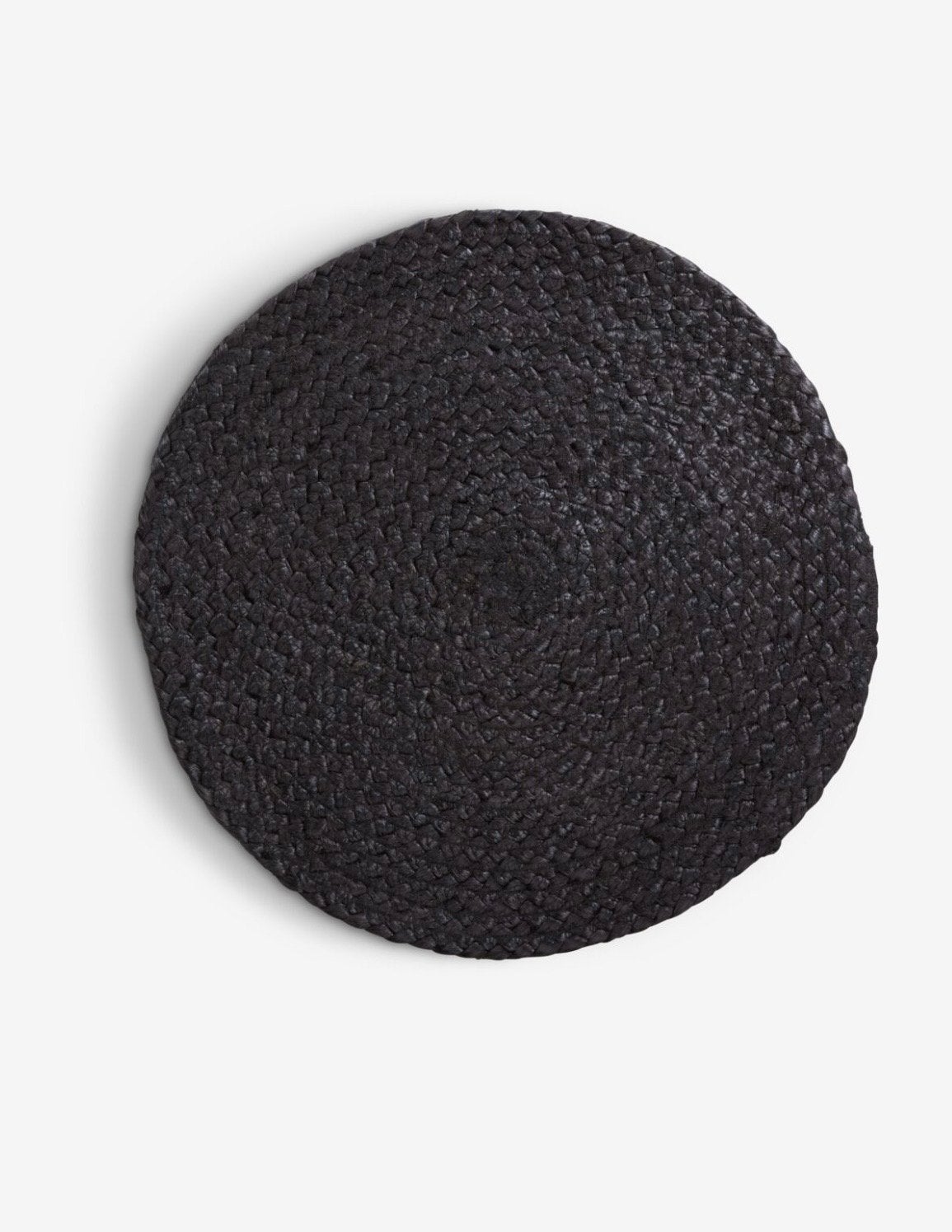 8 zwarte placemats - rond en gevlochten, Ophalen, Zo goed als nieuw, Natuurlijk materiaal, Zwart