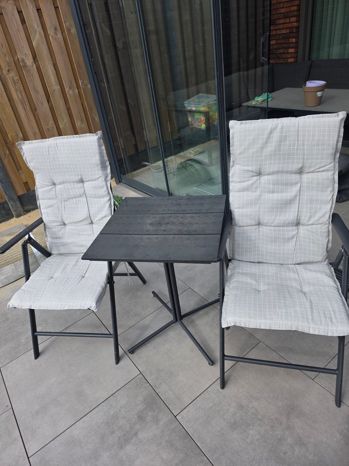 Compacte tuinset met 2 stoelen en tafel van JYSK, Tuin en Terras, Gebruikt, Aluminium, Tuinset, Eettafel