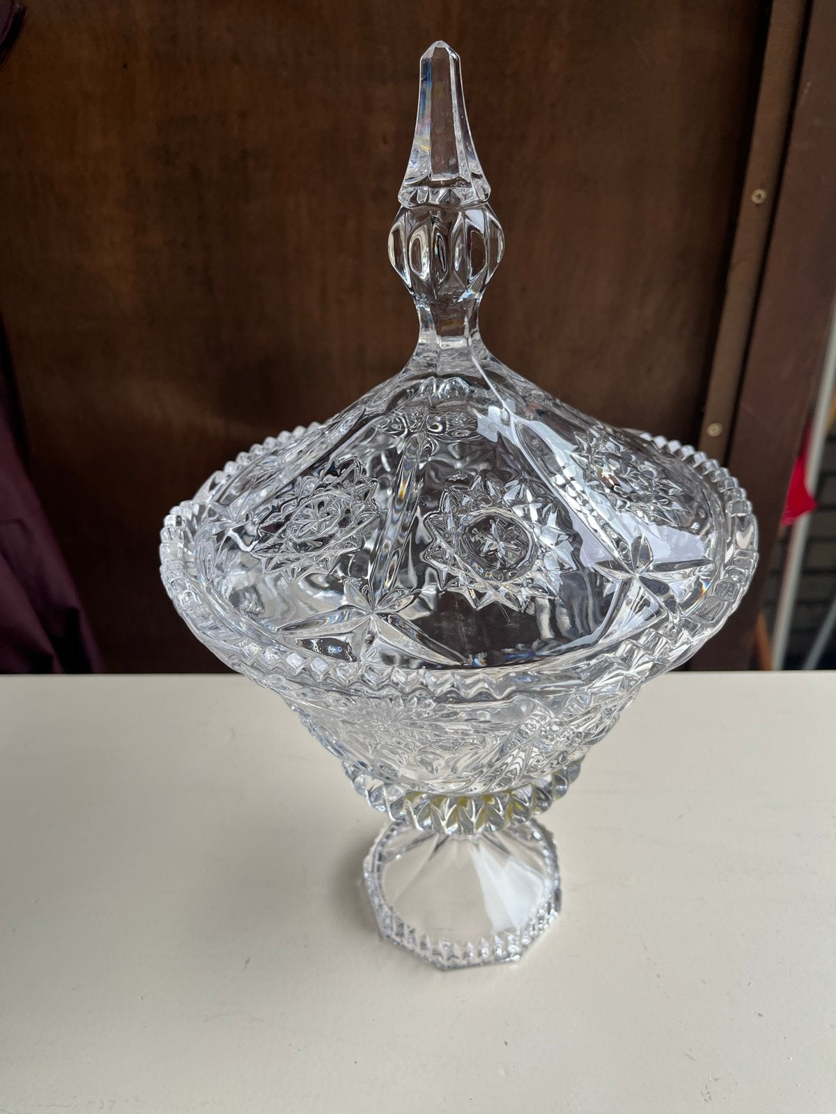 Kristallen Bonbonnière met Deksel - 35 cm Hoog, Ophalen of Verzenden
