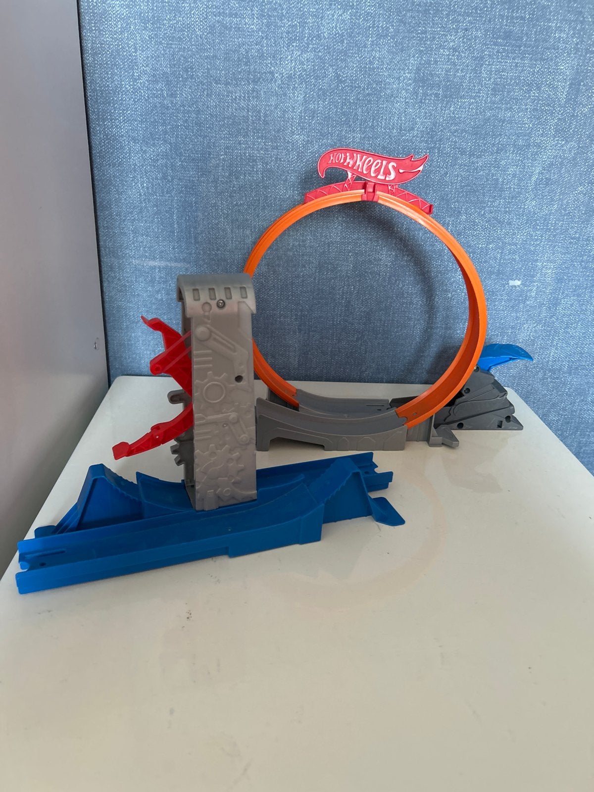 Hot Wheels Racebaan met Looping en Lanceerder, Ophalen of Verzenden, Hot Wheels, Racebaan, Gebruikt