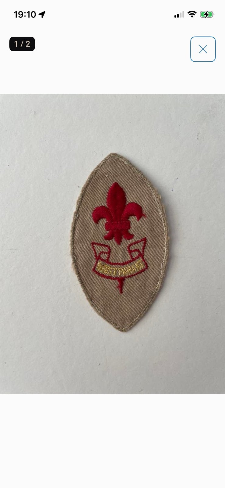 Vintage Scouting Insigne - Fleur de Lis, Ophalen of Verzenden, Gebruikt, Embleem, Speld of Insigne