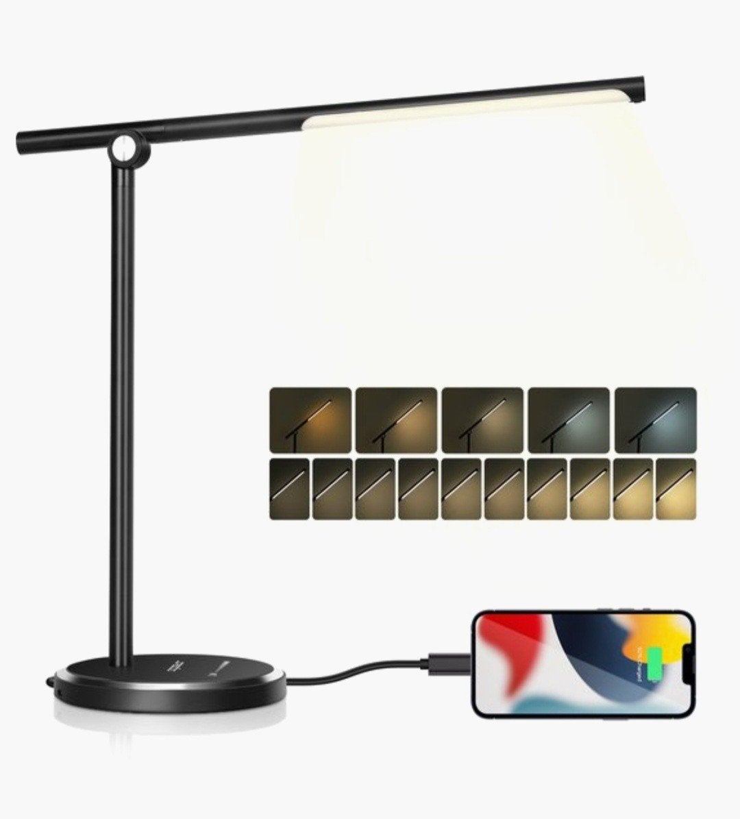 Aigostar LED Bureaulamp USB Oplaadbaar Zwart - Modern Design, ....., Ophalen of Verzenden, Zwart, Bureaulamp