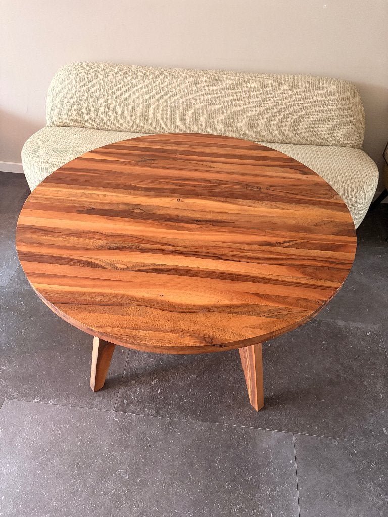 Notenhouten tafel in zeer goede staat, Ophalen, Gebruikt, Rond, Modern
