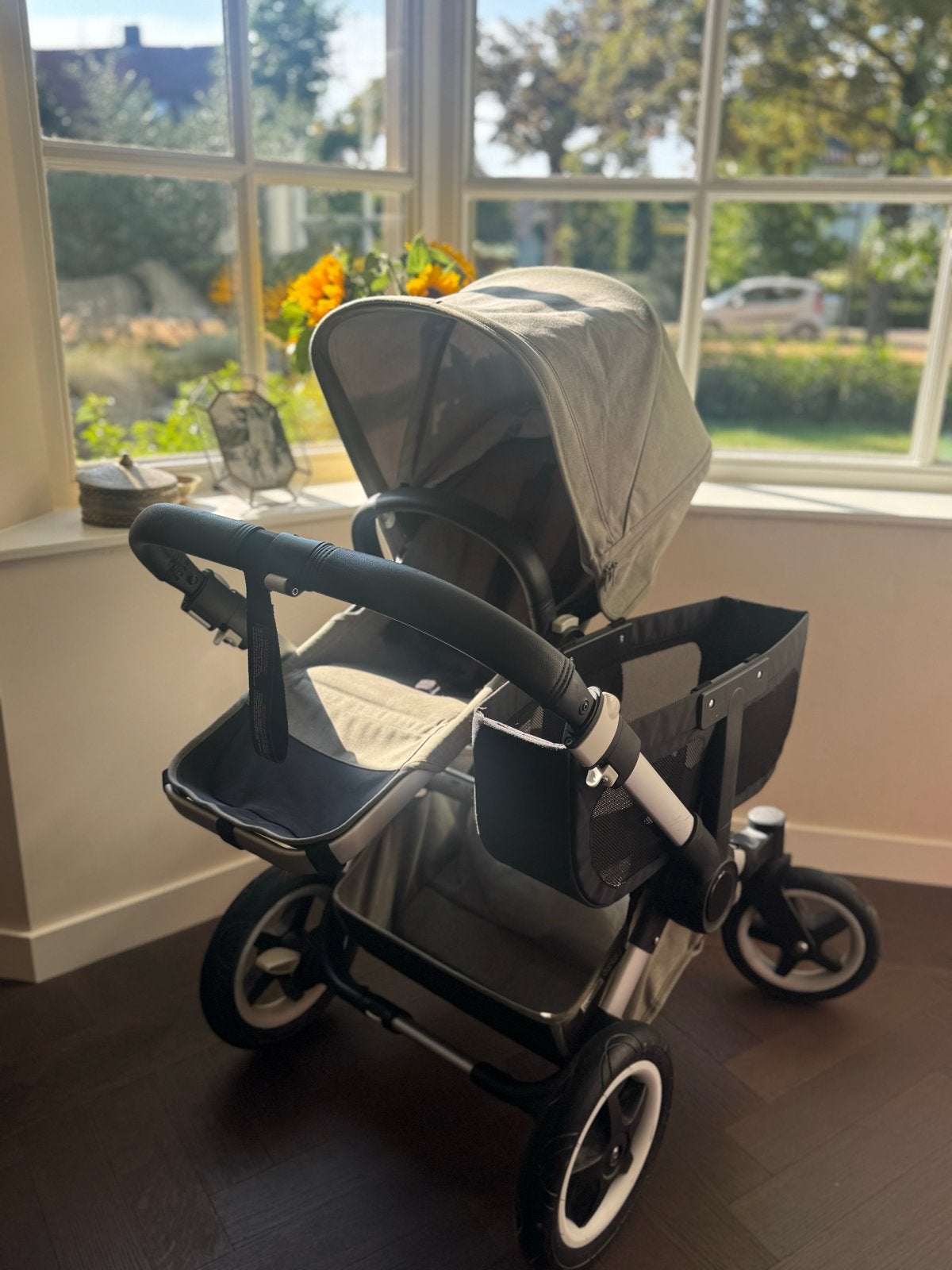 Bugaboo Donkey - Beige Bruin Melange met Complete Set, Ophalen, Gebruikt, Combiwagen, Duowagen