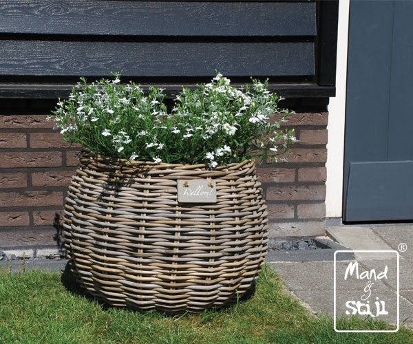 Rotan manden tuin, Tuin en Terras, Overige materialen, Rond, Nieuw, Ophalen of Verzenden