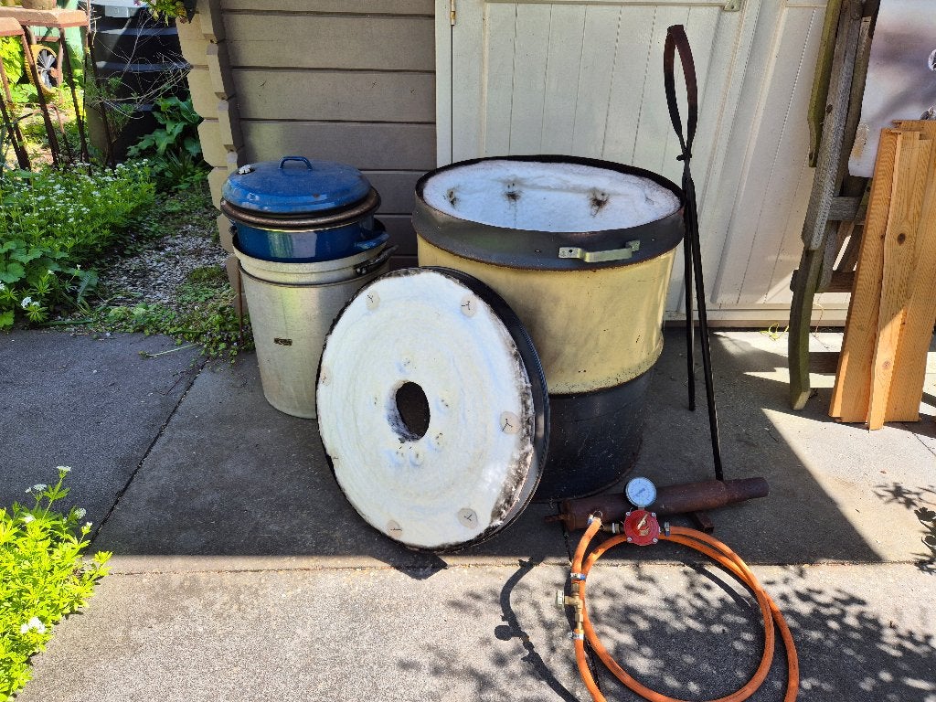 Raku oven met toebehoren, Ophalen, Gebruikt