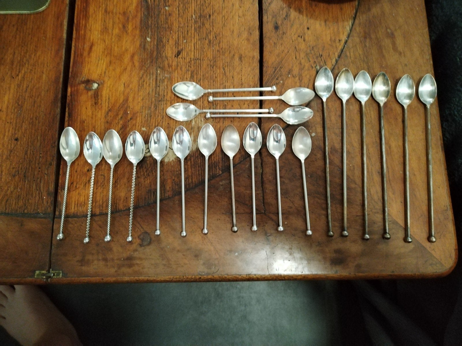 Verzilverd partij vintage koffie en theelepeltjes, Ophalen of Verzenden