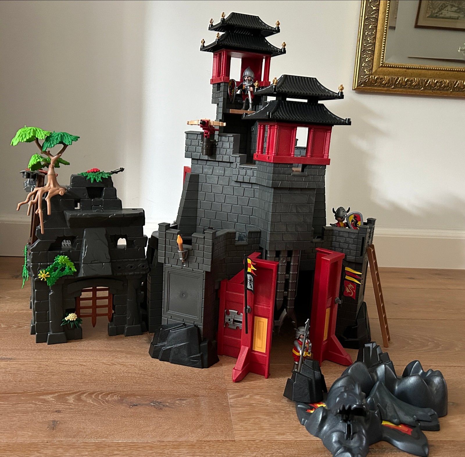 Playmobil Drakenburcht met uitbreiding & lichtgevende wapens, Ophalen, Gebruikt, Complete set, Kasteel/Fort