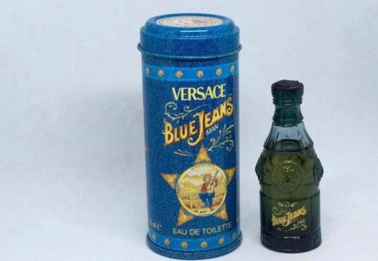Parfum miniatuur Versace Jeans blue 7,5 ml edt in blik, Verzenden, Nieuw, Miniatuur, Gevuld