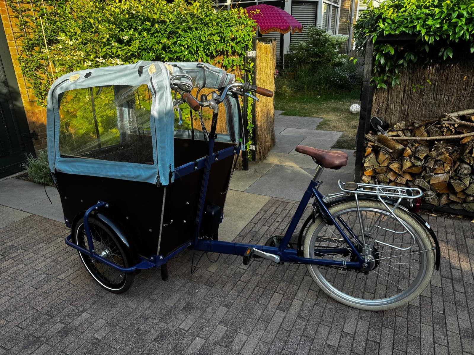 Elektrische bakfiets, Ophalen, Gebruikt, 4 kinderen of meer, Huif