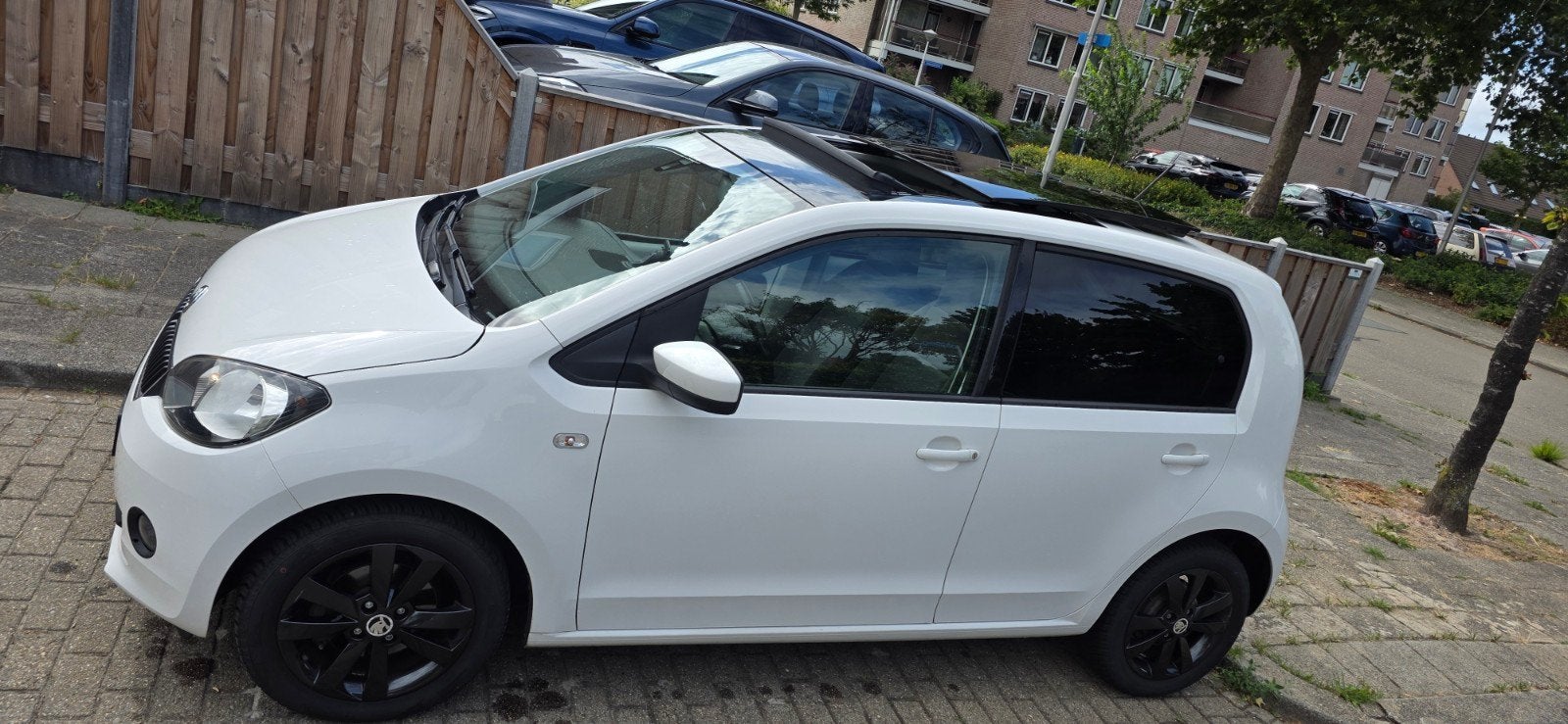 Skoda Citigo 1.0 T 44KW 2014 Wit, Auto's, Voorwielaandrijving, Stof, Zwart, 840 kg