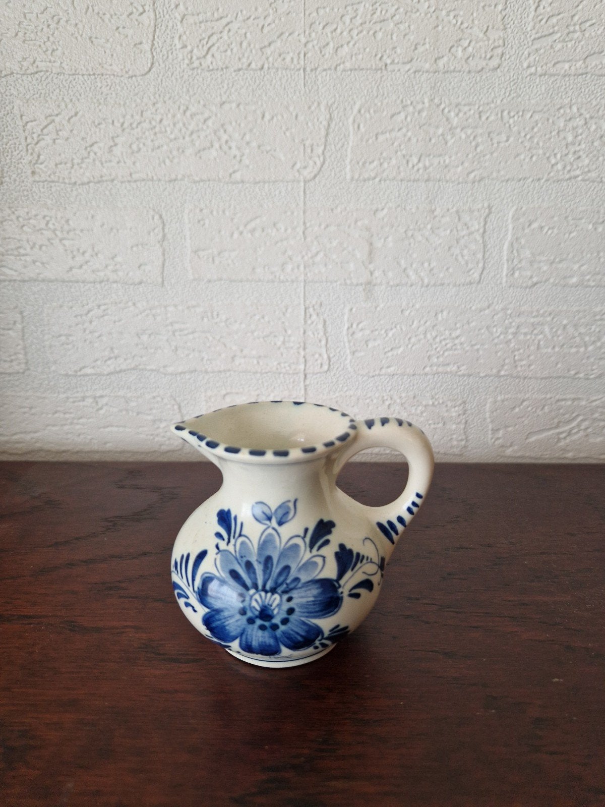 Delfts blauw kannetje, 7 cm hoog, A P, Ophalen