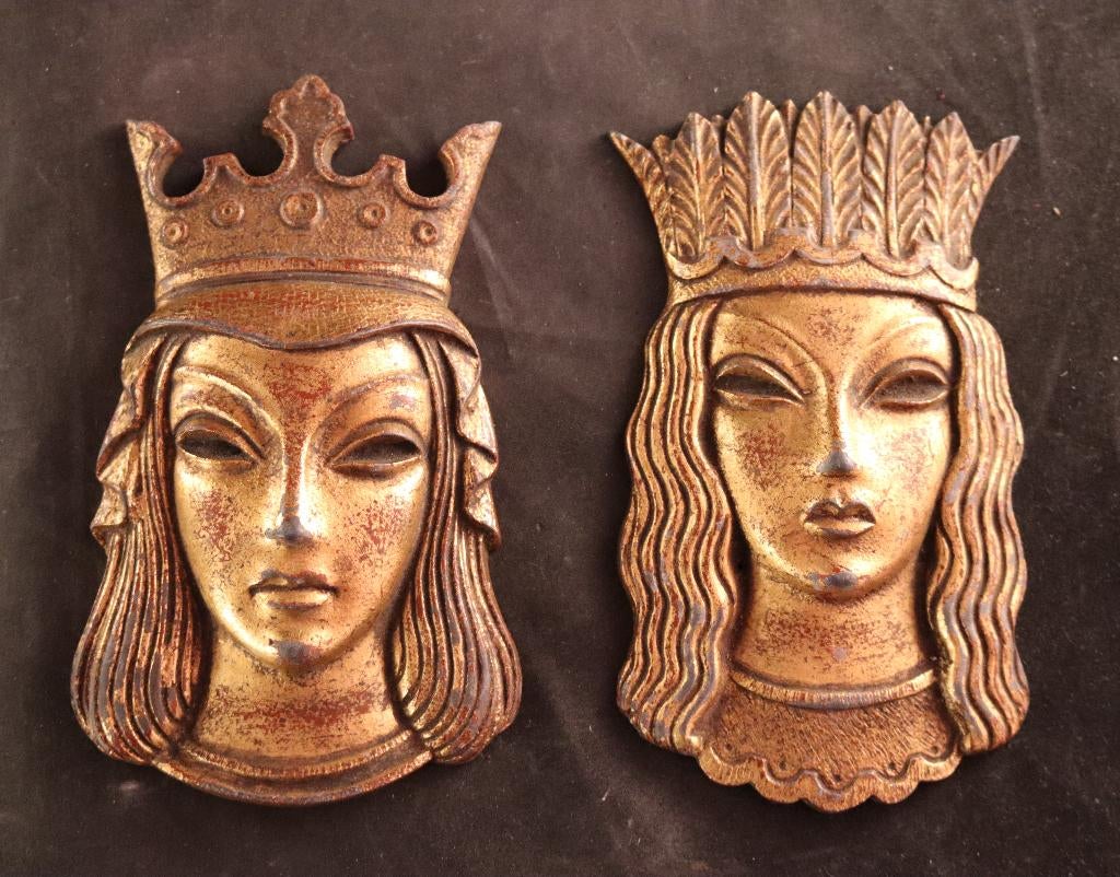 Paar bronzen sierornamenten, Antiek en Kunst, Antiek | Koper en Brons, Ophalen of Verzenden