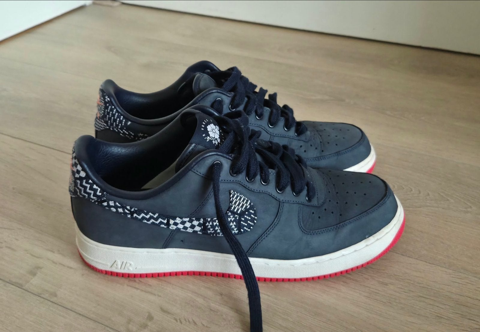 Nike Air Force 1 Low By You Indigo/gum, Blauw, Ophalen of Verzenden, Sneakers of Gympen, Zo goed als nieuw