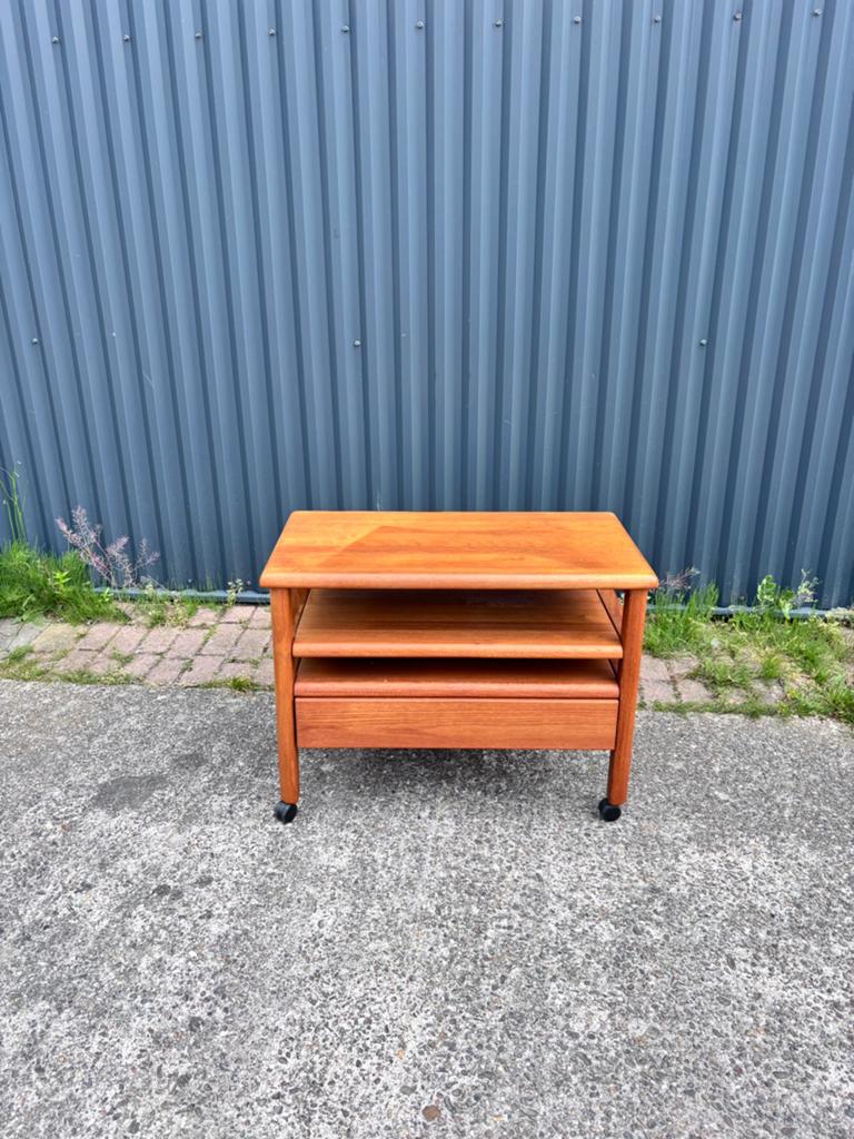 Vintage teak audiomeubel trolley kastje, Ophalen, Huis en Inrichting
