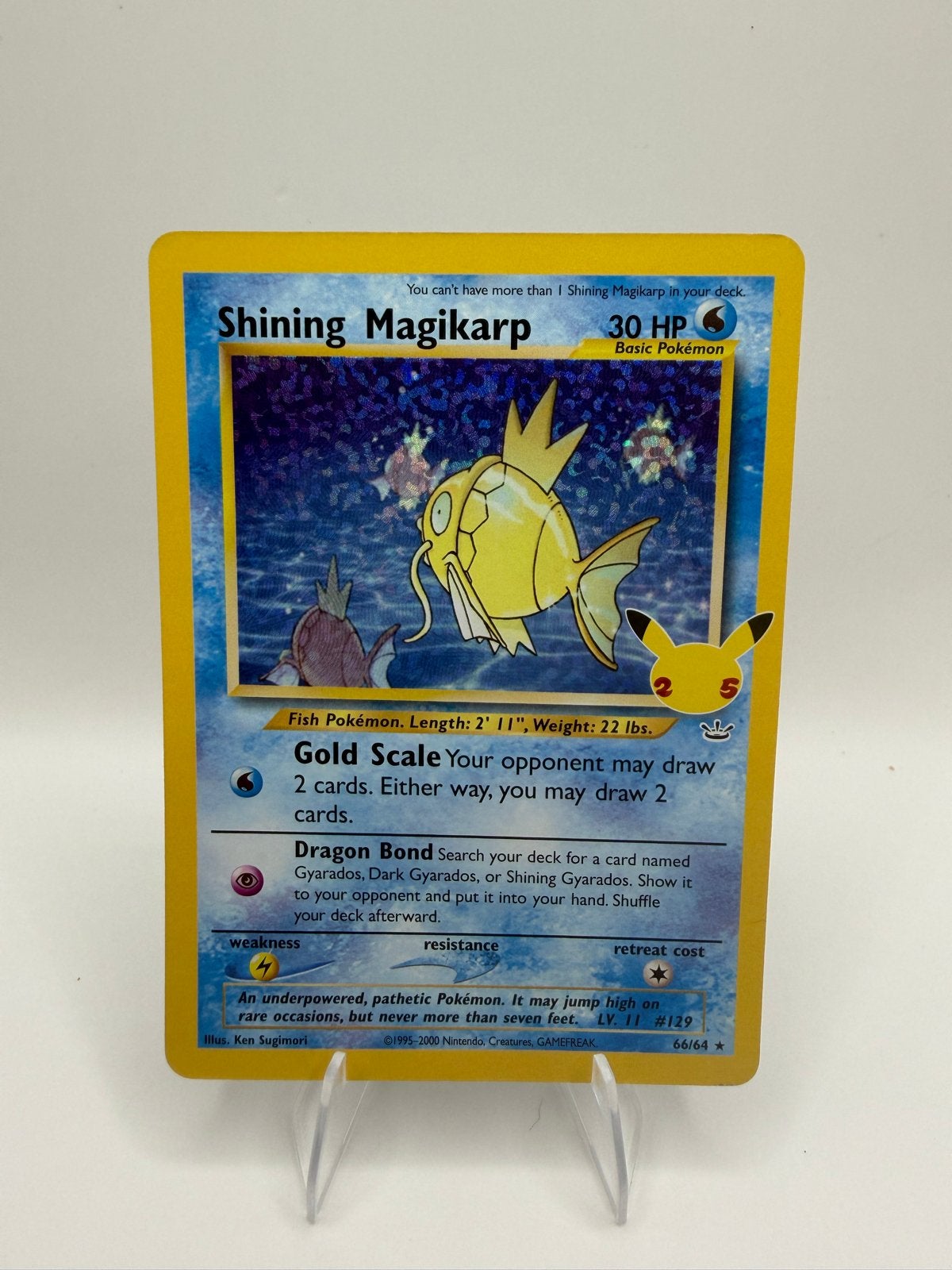 Shining Magikarp Pokémon Kaart, Ophalen of Verzenden, Zo goed als nieuw, Losse kaart, Foil