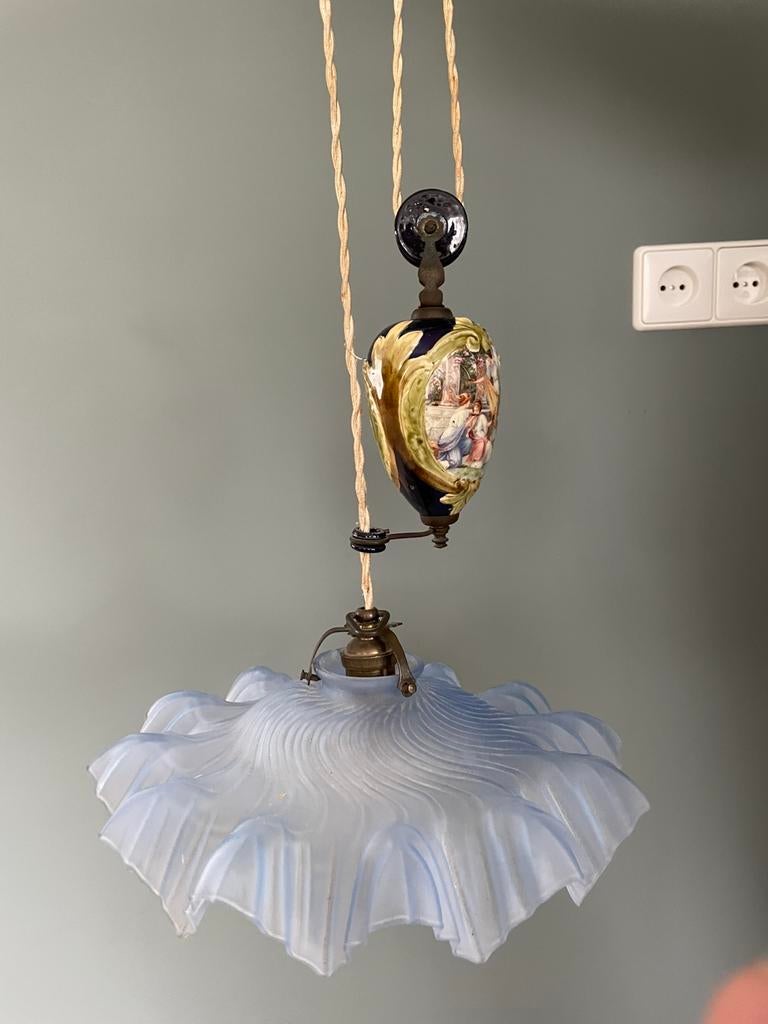 Antieke Pendellamp, Ophalen of Verzenden
