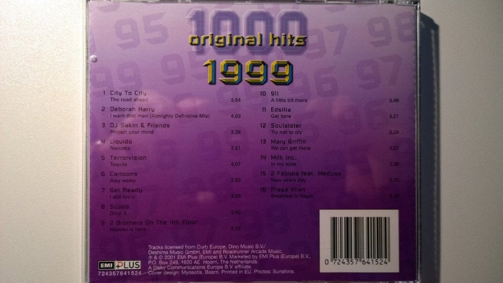 1000 Original Hits 1999, Ophalen of Verzenden, Zo goed als nieuw, Pop