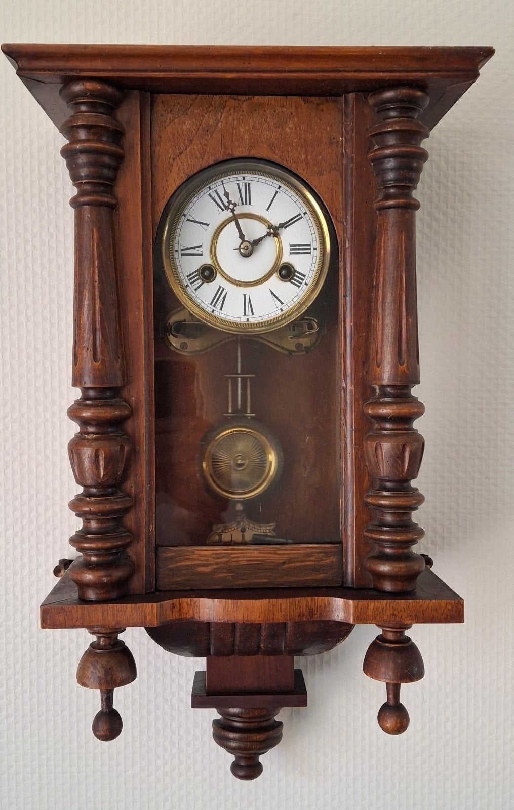 Antieke Houten Regulateur Pendelklok wandklok, Antiek en Kunst, Antiek | Klokken, Ophalen