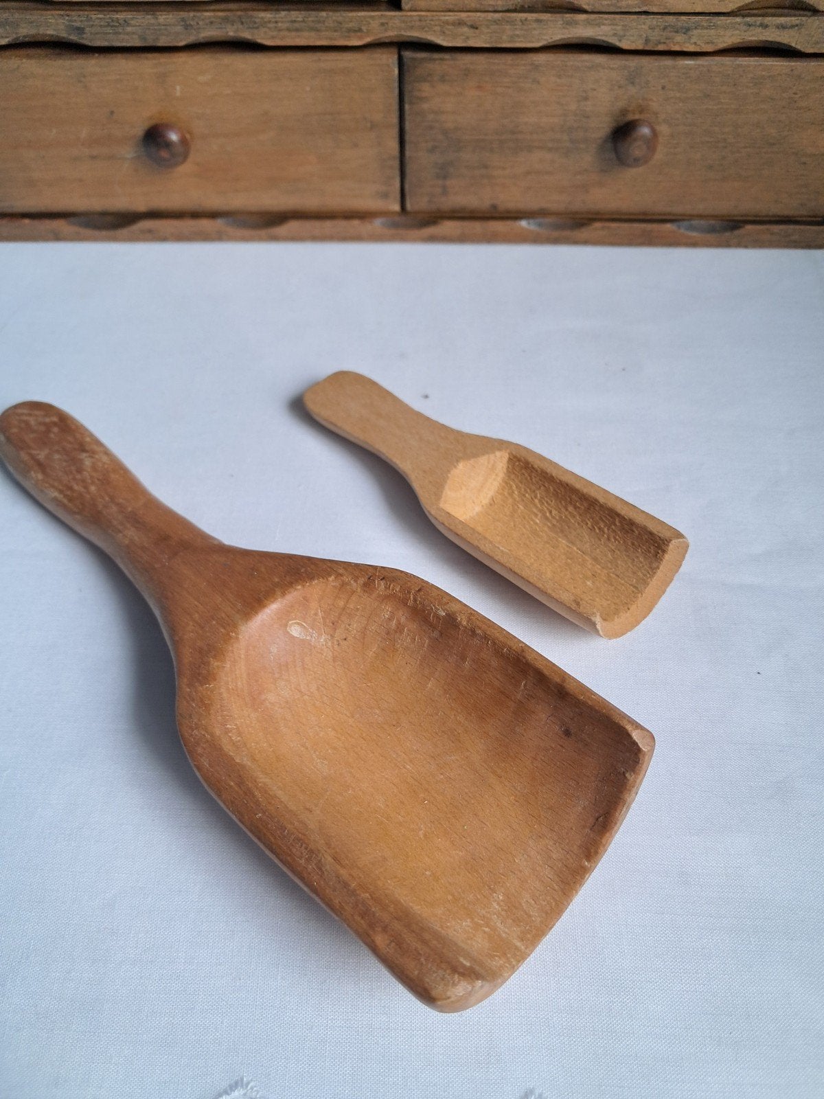 Prachtige vintage houten maat- of meelscheppen. Samen:, Antiek en Kunst, Ophalen of Verzenden