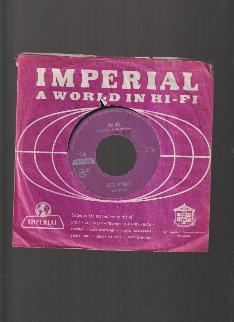 FATS  DOMINO  --  NO  NO, Cd's en Dvd's, Verzenden, Originele persing, 7 inch, Zo goed als nieuw