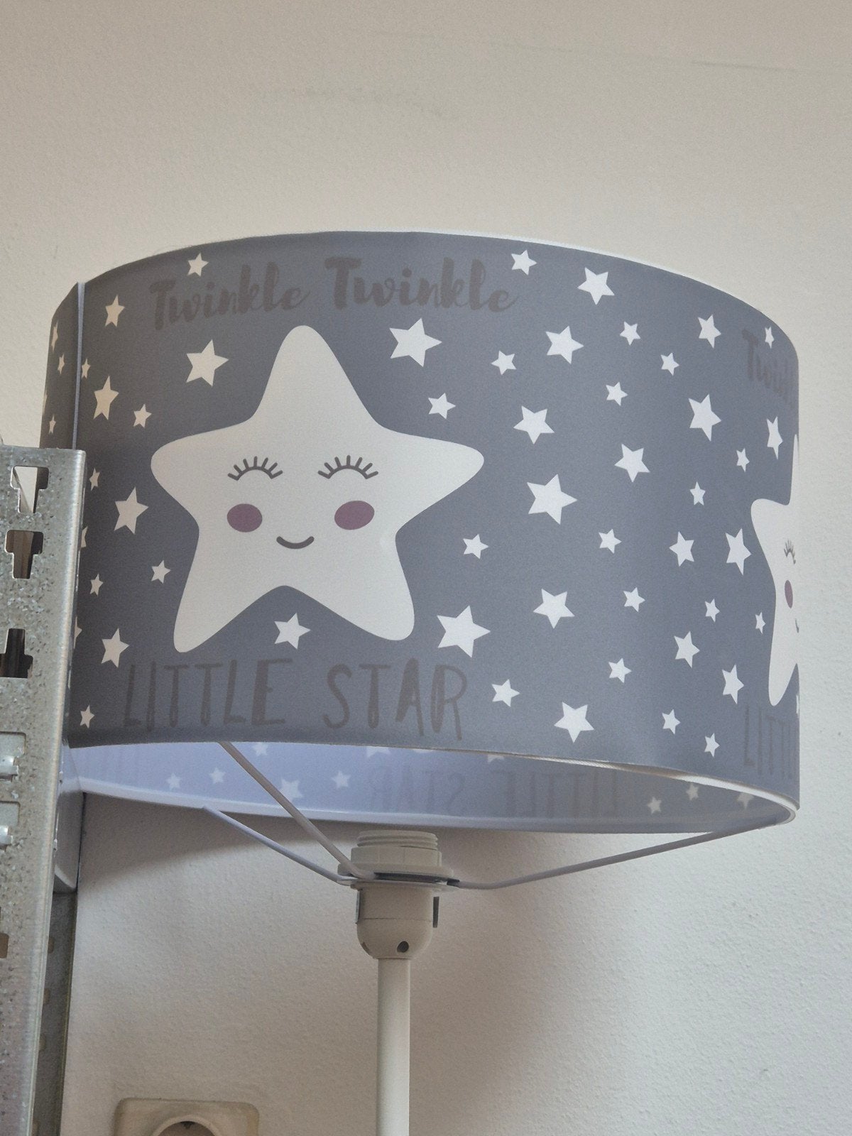 Nieuwe Kinderlamp - Twinkle Twinkle Little Star, Ophalen of Verzenden, Nieuw, Textiel, Grijs