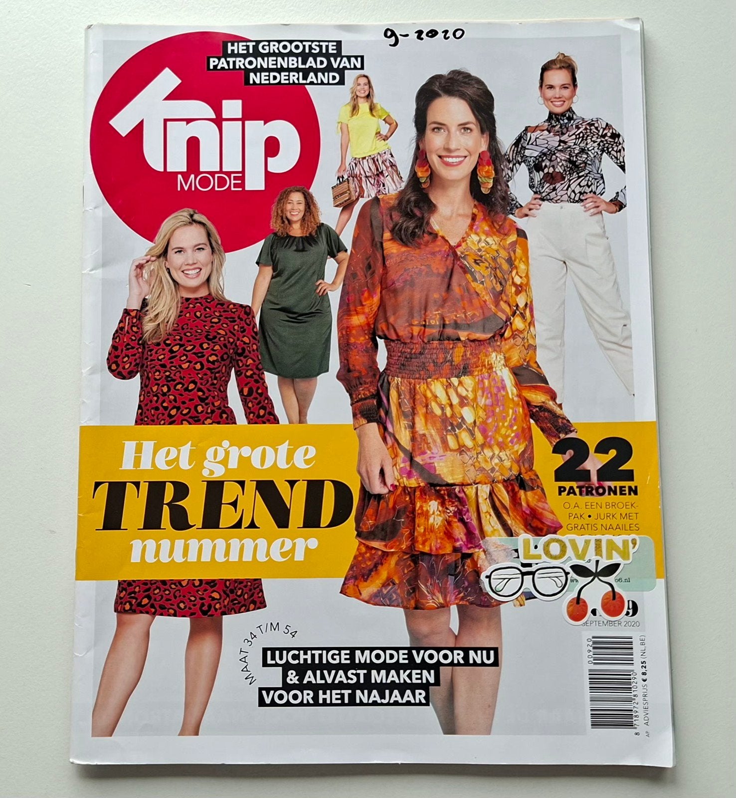 Knipmode nr 9 september 2020., Hobby en Vrije tijd, Ophalen of Verzenden, Zo goed als nieuw, Vrouw, Knipmode