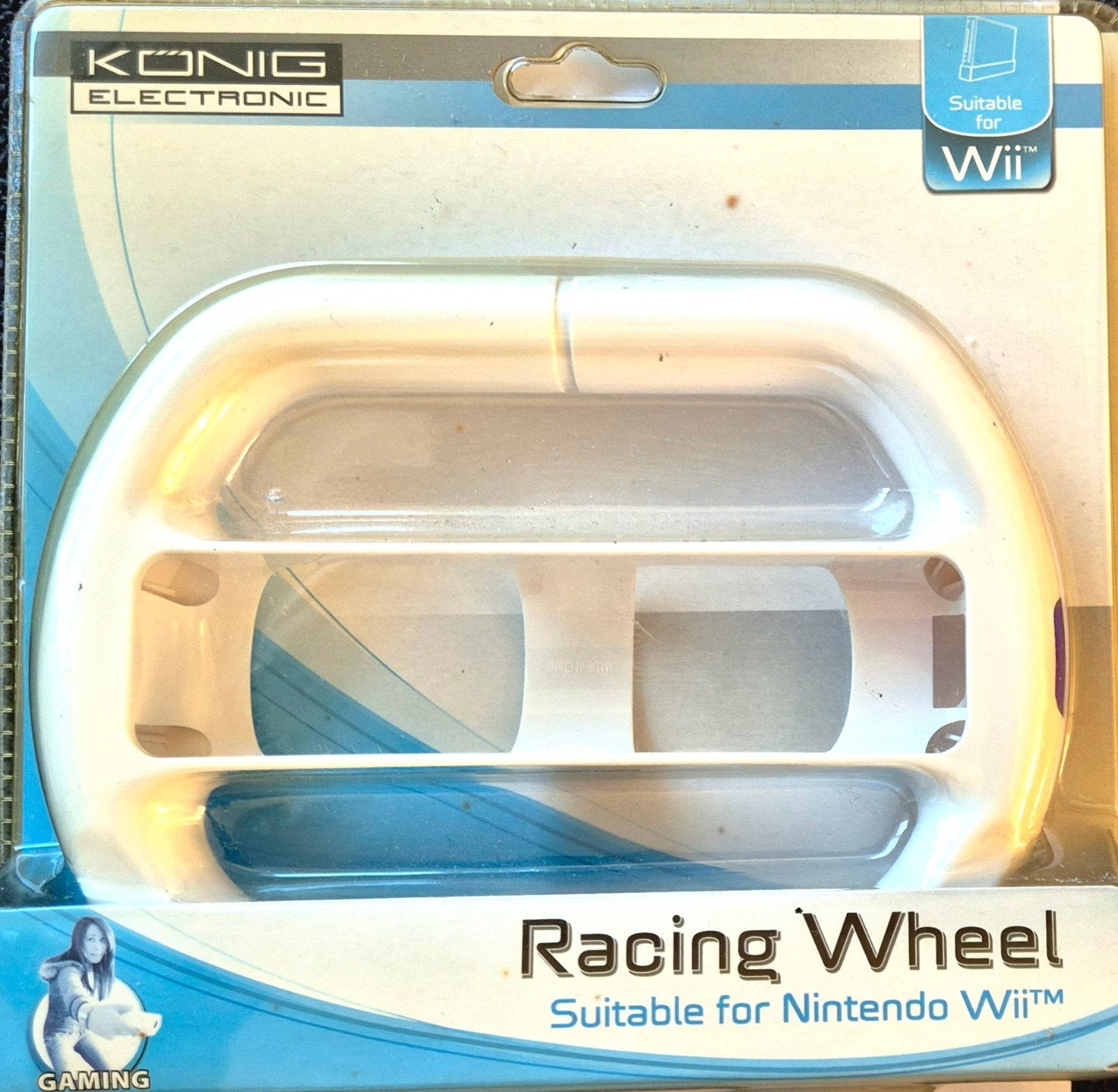 König Racing Wheel voor Nintendo Wii - Wit, Spelcomputers en Games, Spelcomputers | Nintendo Consoles | Accessoires, Ophalen of Verzenden