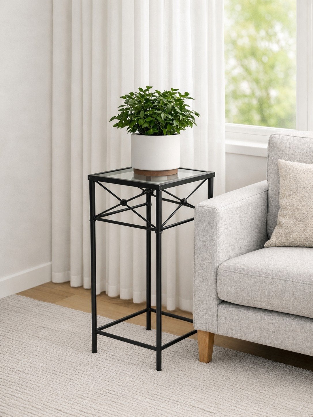 Charmante bijzettafel, Huis en Inrichting, Ophalen, Rond, Metaal of Aluminium, Minder dan 55 cm