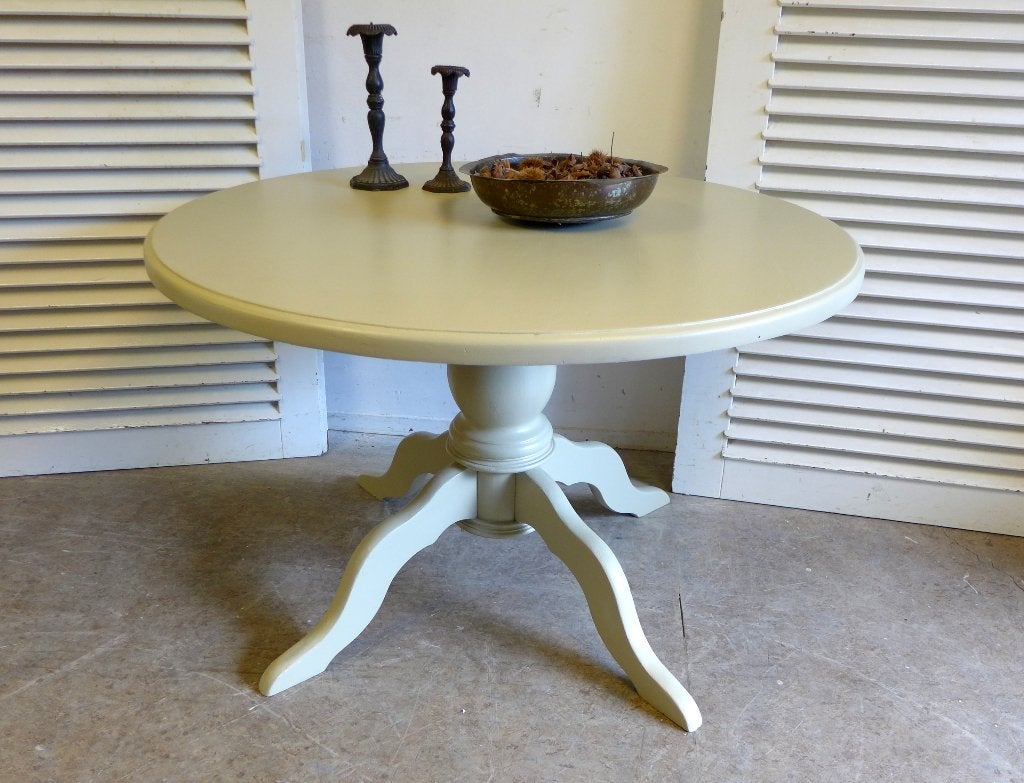 Prachtige witte  landelijke ronde eettafel 120 cm, Ophalen, Rustiek landelijk, 100 tot 150 cm, Onbekend