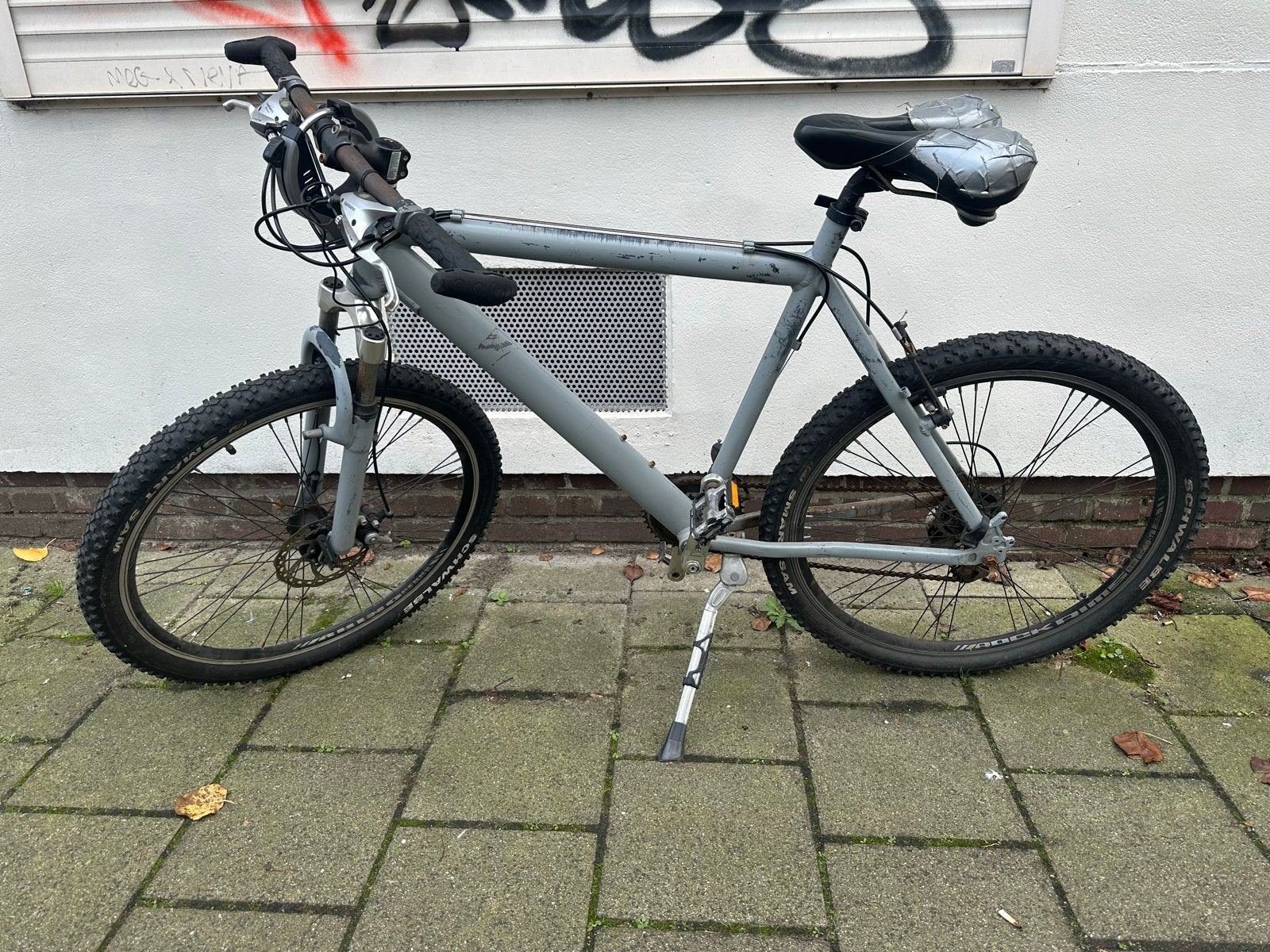 Gebruikte Mountainbike - Grijs, met roest en slijtage, Gebruikt, Hardtail, Heren, Schijfrem